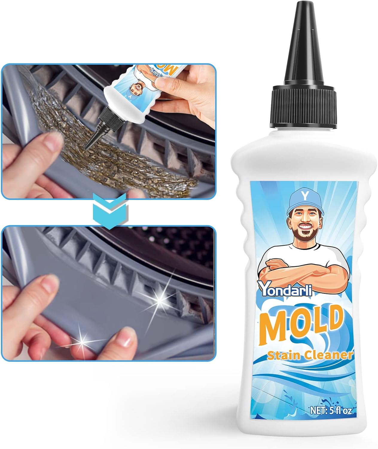 Mold Remover Gel, Mold Cleaner for Washing Machine Refrigerator Strips, Grout Cleaner for Bathroom Home Kitchen Sinks Tiles Cleaning