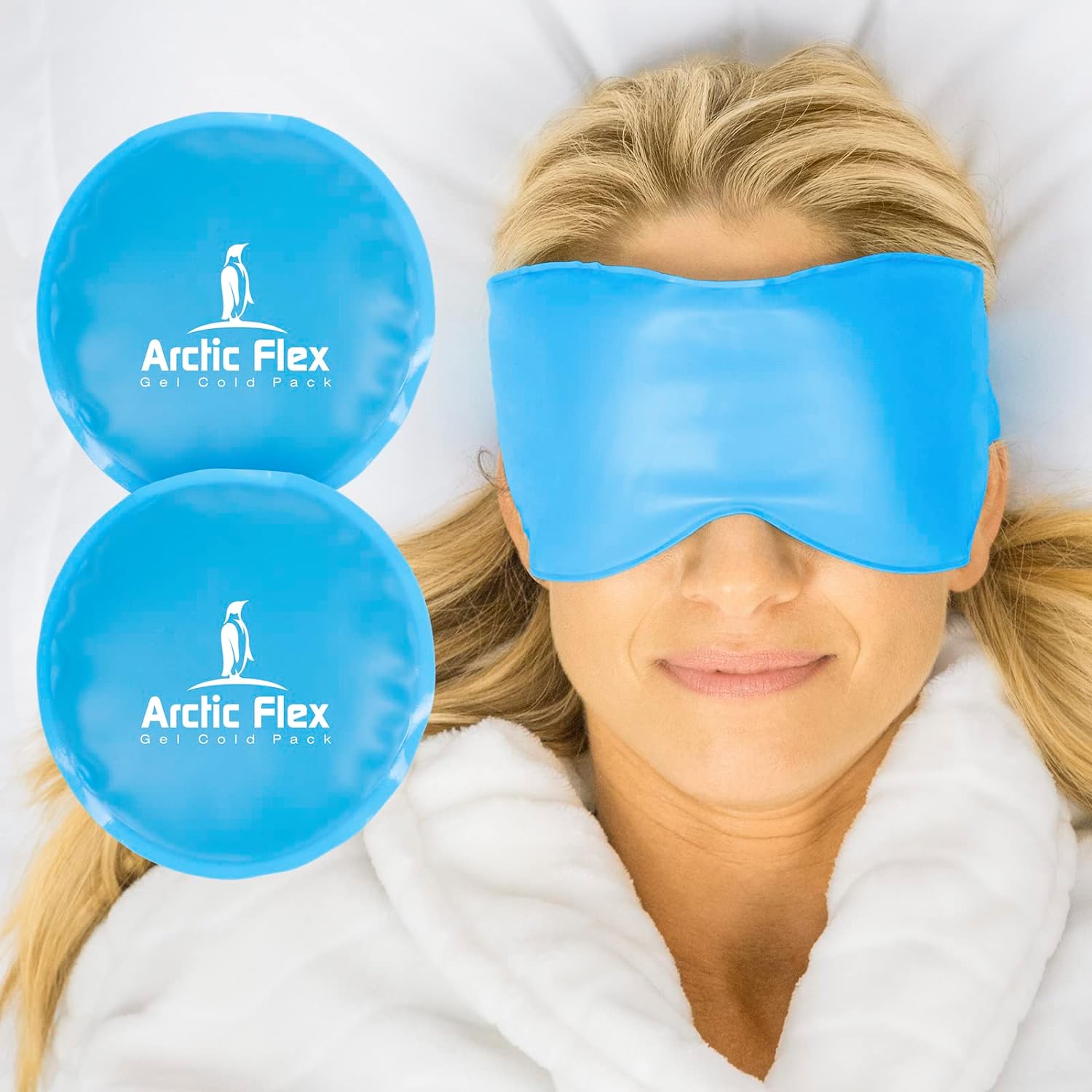 Arctic Flex Cold Eye Mask - Gel Ice Pack For Cool Sleeping, Dry Night Treatment - Reusable Hot Spa Therapy For Sleep, Skin Puffiness, Migraine