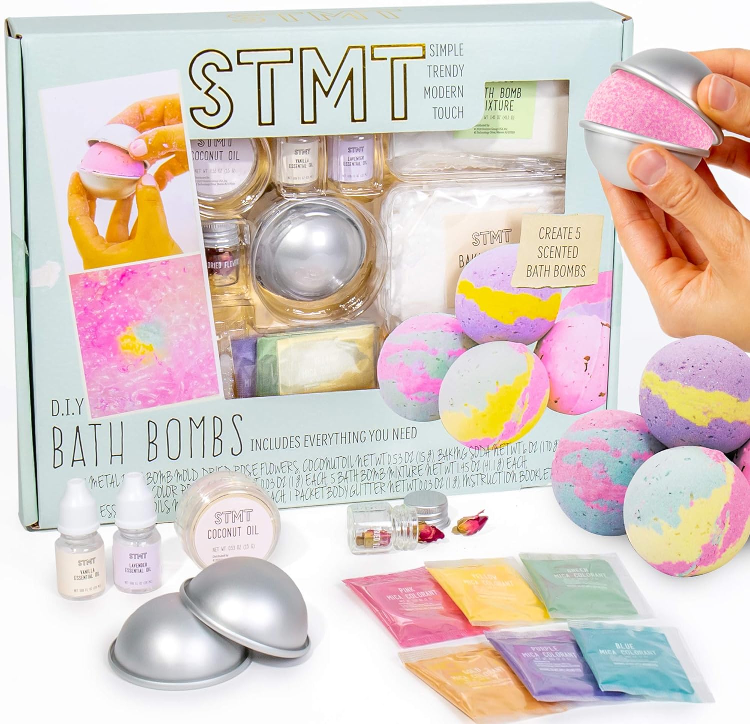 STMT D.I.Y. Bath Bomb Kit, STMT Kits for Girls, Bath Bomb Mold, Spa Kit for Kids, Bath Crumbles, Ages - 6+, 1 Count (Pack of 1)