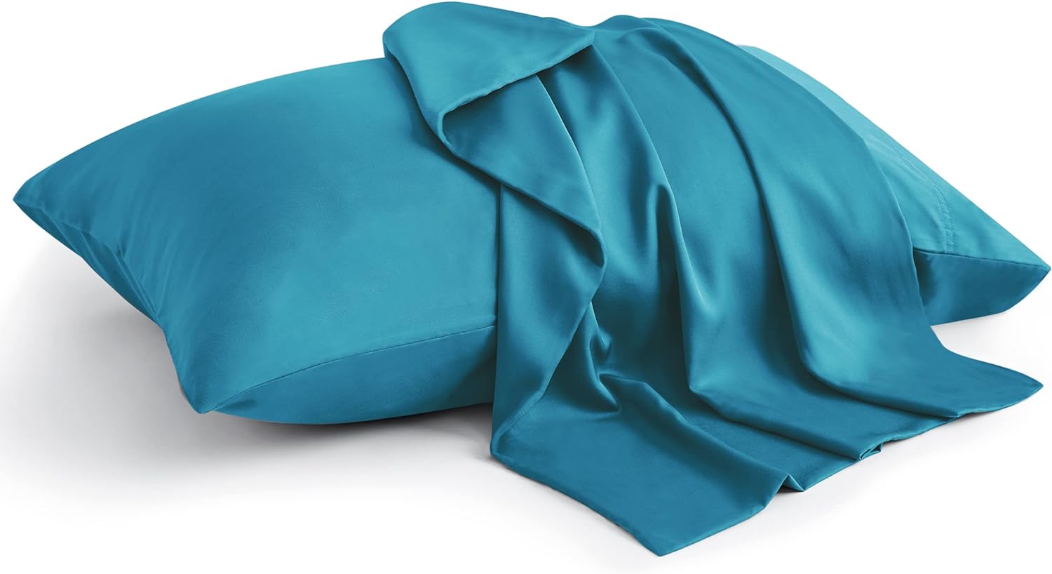 BEDELITE King Size Pillow Cases Set of 2, Rayon Derived from Bamboo, Cooling Pillow Cases for Hot Sleepers & Night Sweats, Breathable and Silky Soft Envelope Pillowcases(Teal, 20x40)