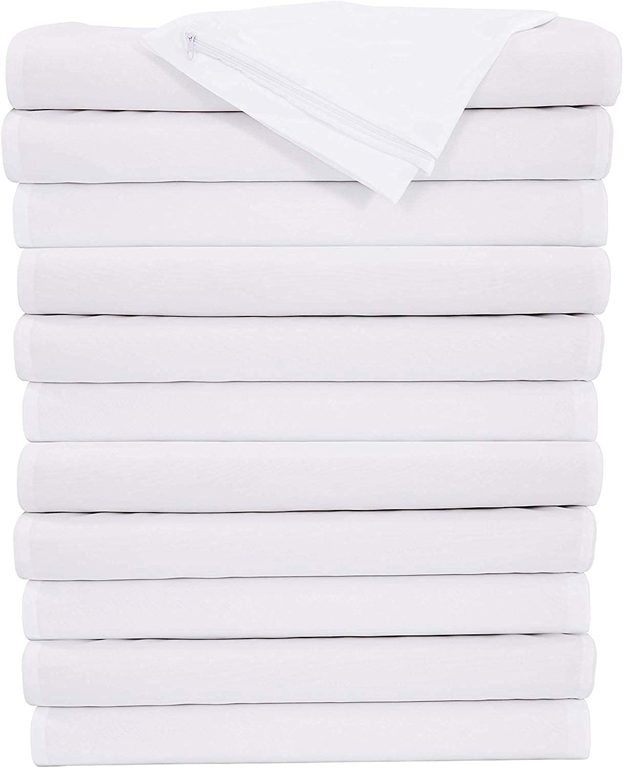 Niagara 12 Pack of Pillow Protectors with Zipper, Standard Size, Effective Dust Protection, Quiet, Stay in Place Pillow Covers, Breathable Case for Pillow Lifespan Extension (20x26 Inches, White)