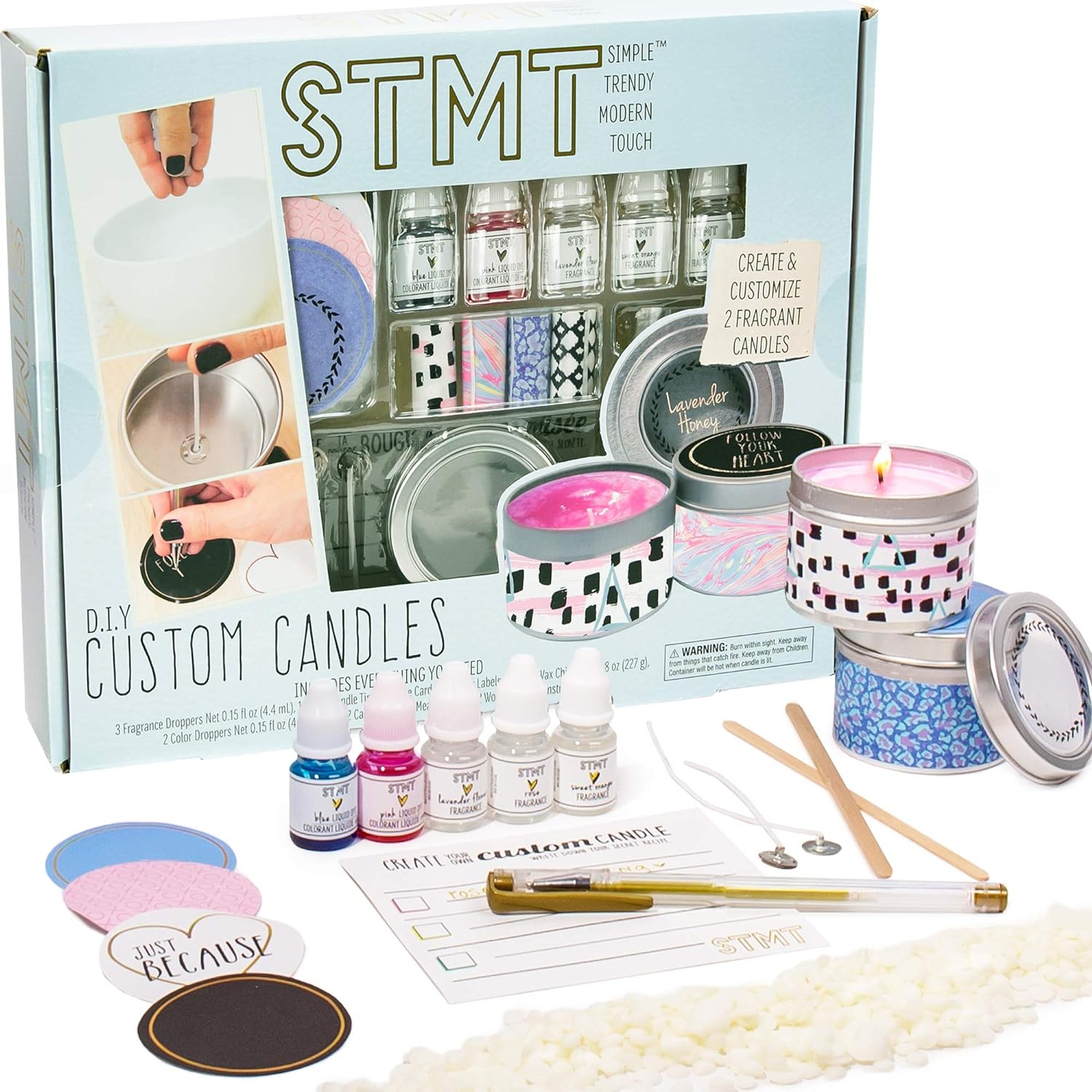 STMT D.I.Y. Custom Candles, Candle Maker Kit, DIY Candle Making Set, Make Your Own Candle Starter Kit for Kids, Ages 8+, Colors may vary