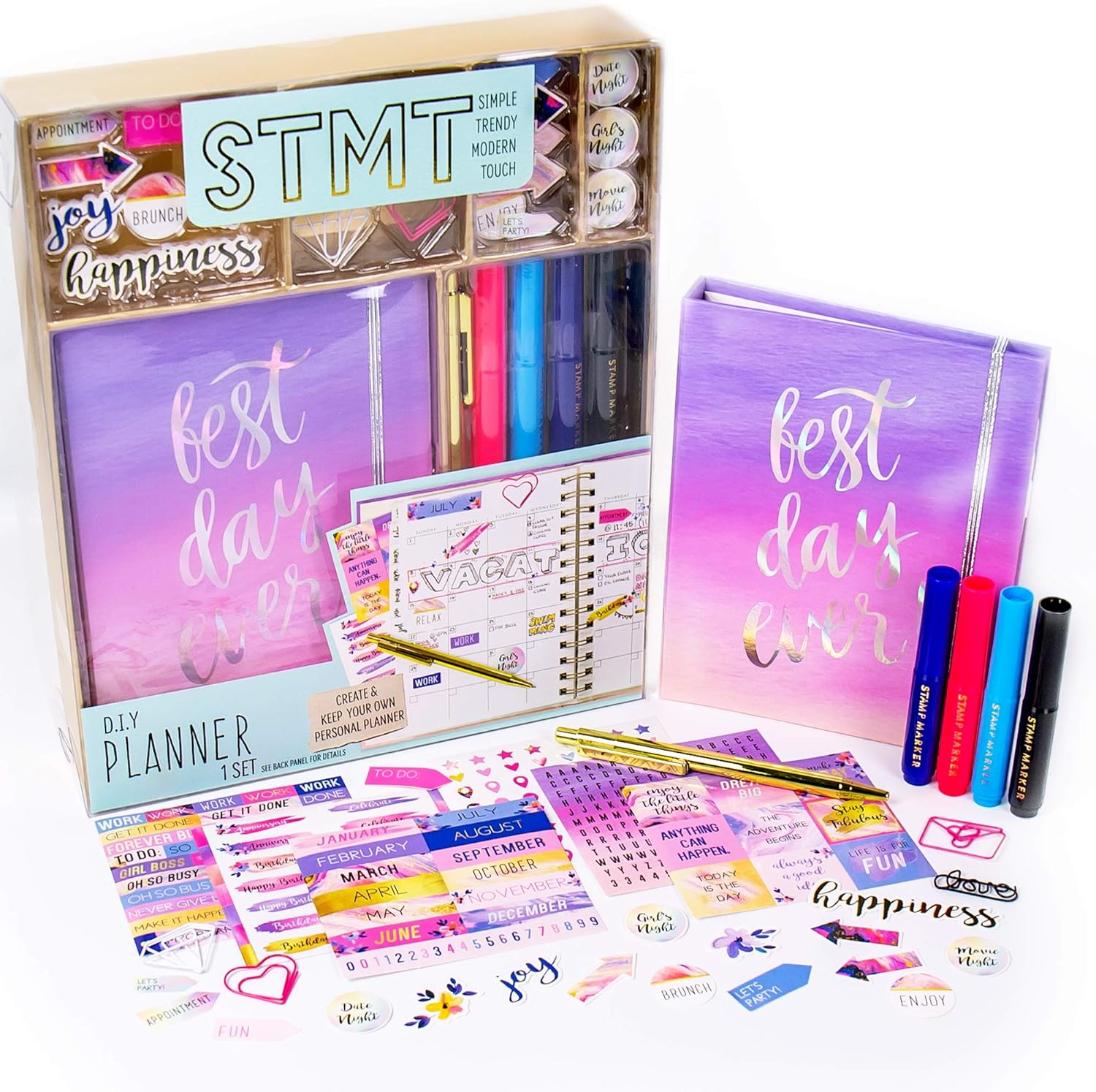 STMT DIY Bullet Journaling Kit for Girls Ages 8  - Planner, Notebook, Stationery Set