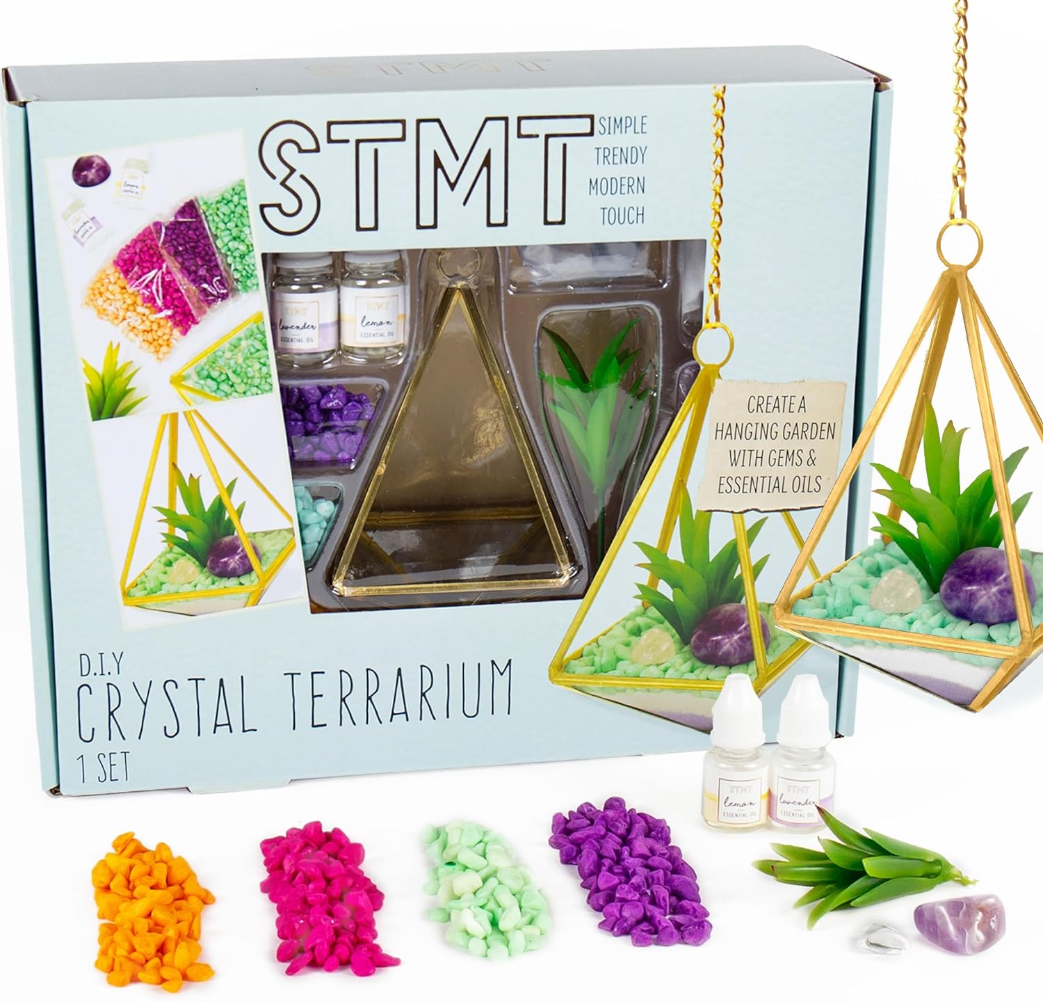 STMT D.I.Y. Crystal Terrarium, Terrarium Kit, DIY Terrarium Kit, Kids Terrarium Kit, Craft Kit, Terrarium Kit for Kids, Arts and Crafts for Kids, Gifts for Kids, Little Girl Gifts, Ages 8+