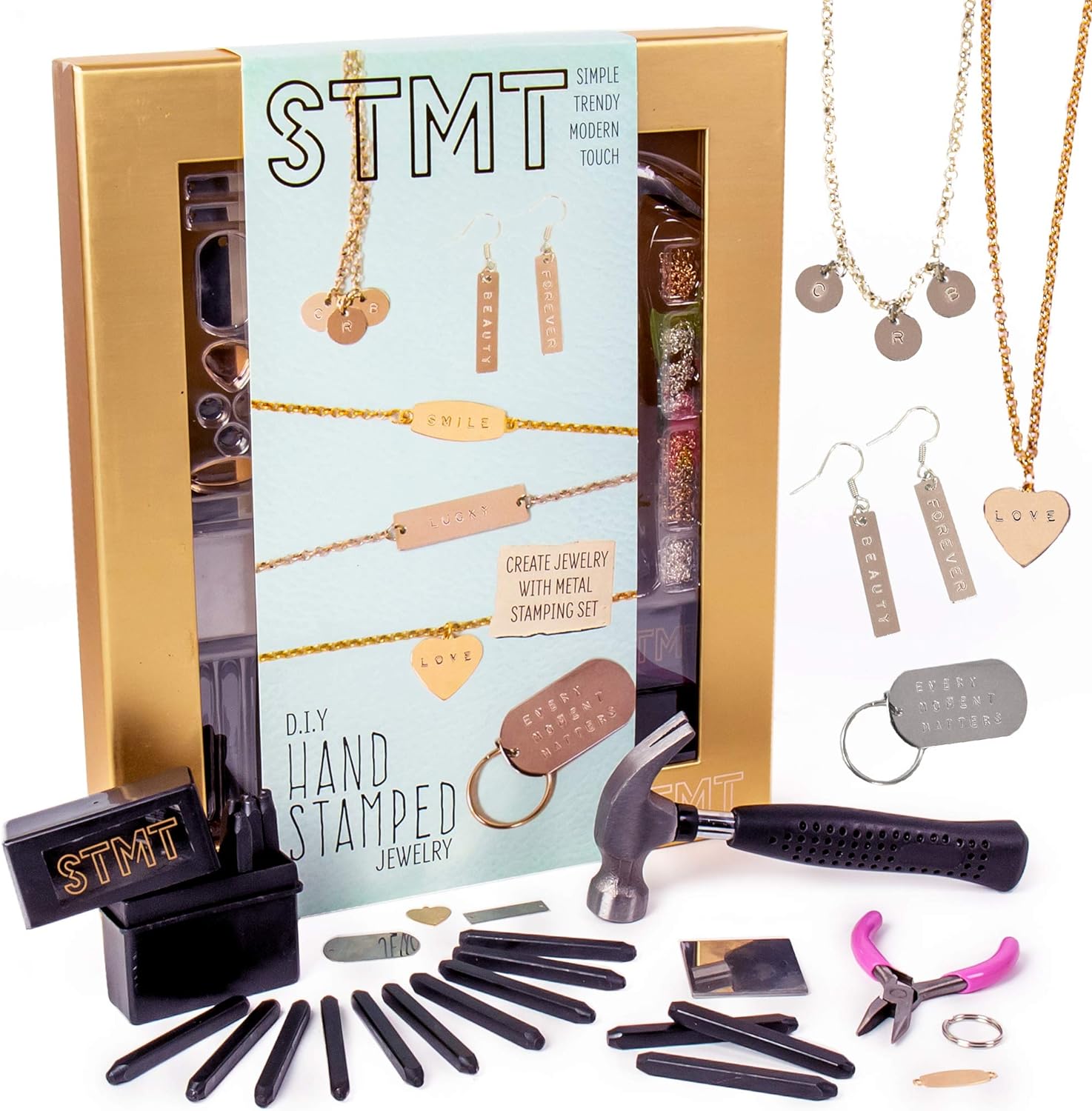 STMT D.I.Y. Hand Stamped , DIY Personalized Stamp Jewelry, Great Teenage Birthday Gift, Unique Handmade Jewelry & Name Plates, Bead Kits for Kids, Teens & Adults Ages 14 